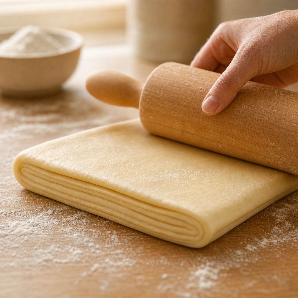 Pastry dough resting before the next fold